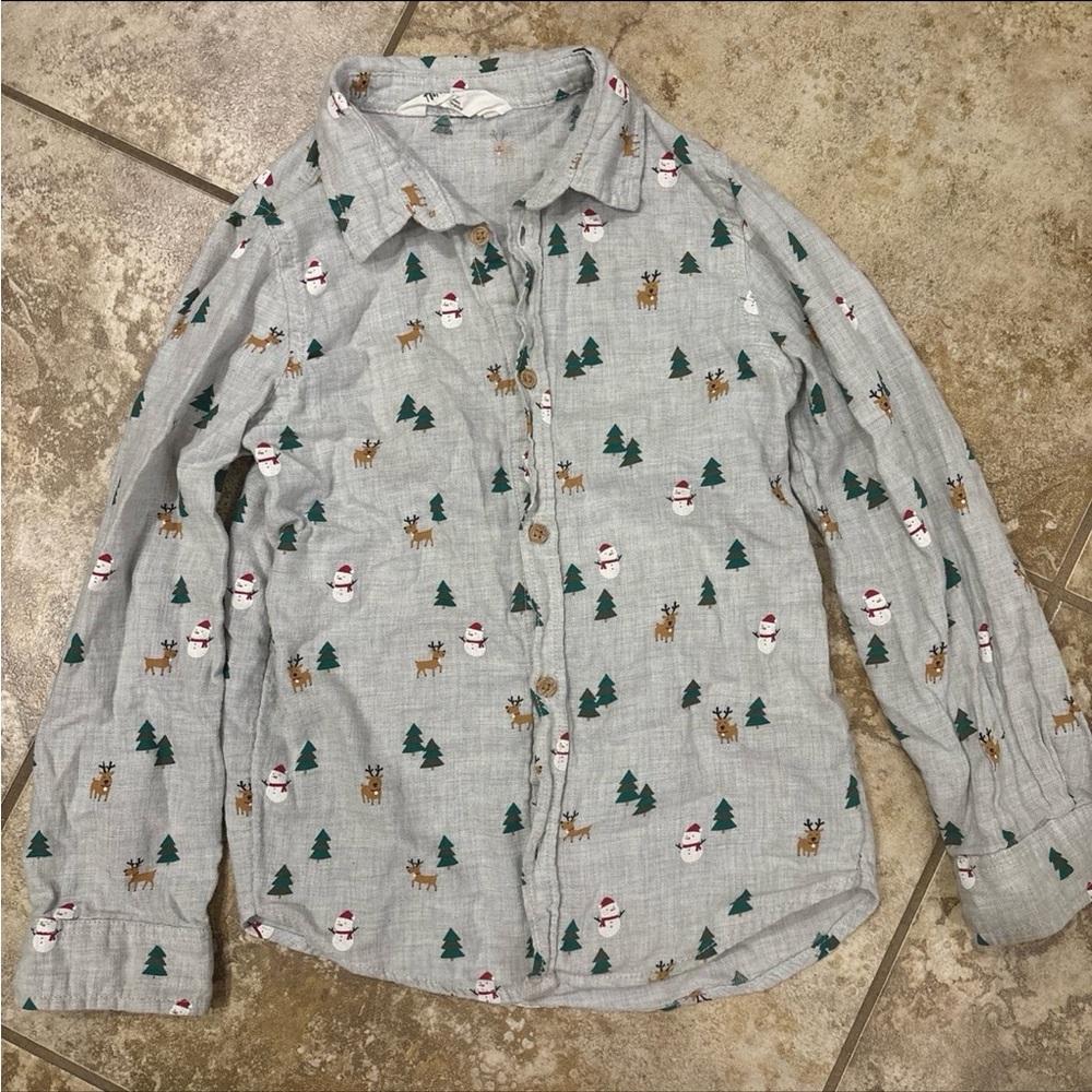 Boys H&M Christmas Button Down Shirt